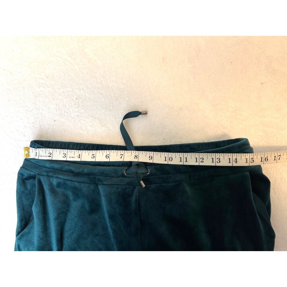 Weekends By Chicos Velvet Drawstring Pants Emeral… - image 4